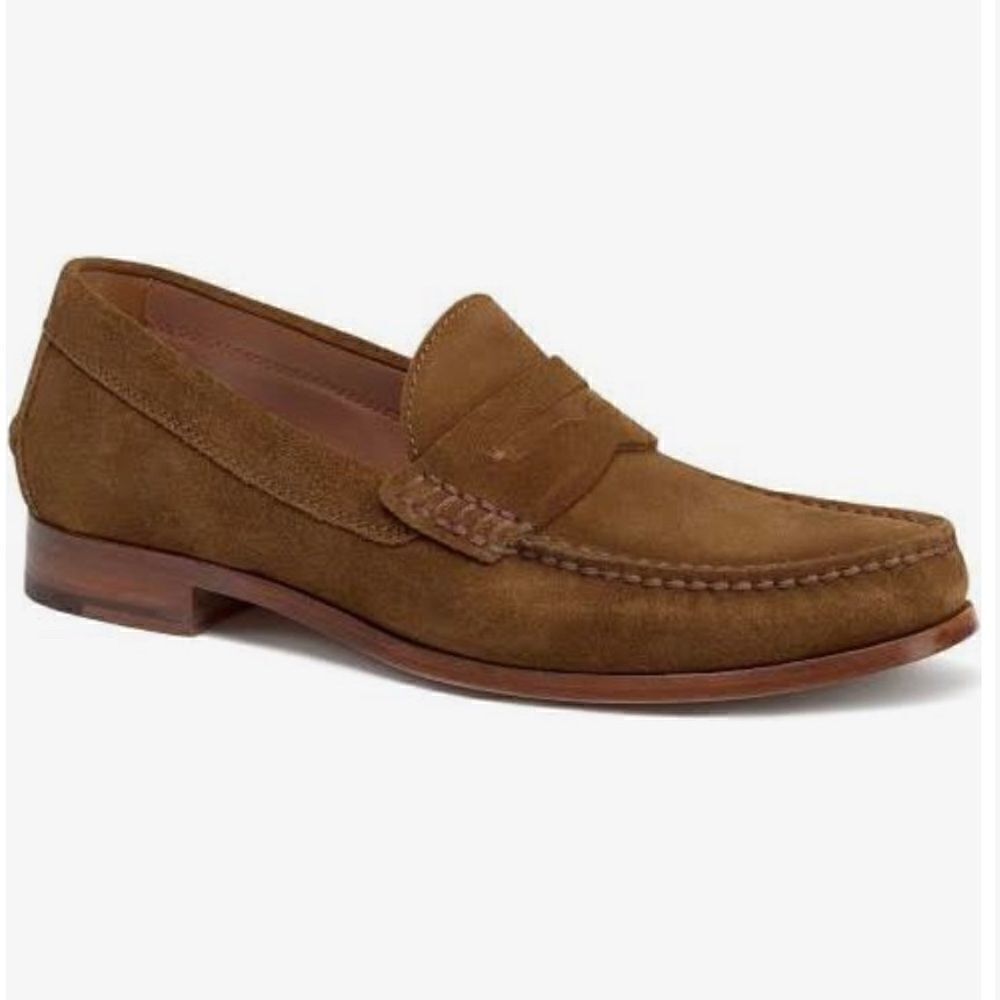 Trask “Sadler” Suede Leather Brown Penny Loafer